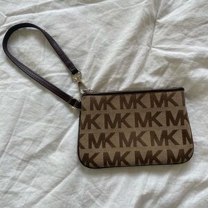 Michael Kors Brown Logo Wristlet